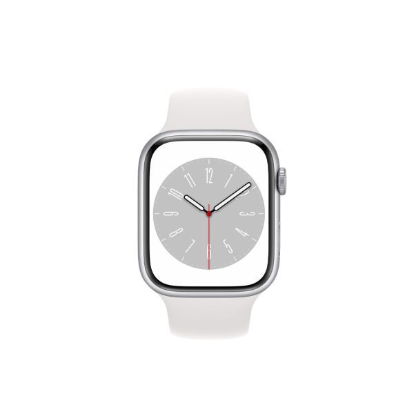 ساعت هوشمند اپل واچ سری 8 مدل Silver Aluminum Case White Sport Band-45MM - نقره ای - اصلی (گارانتی 18 ماهه شرکتی)